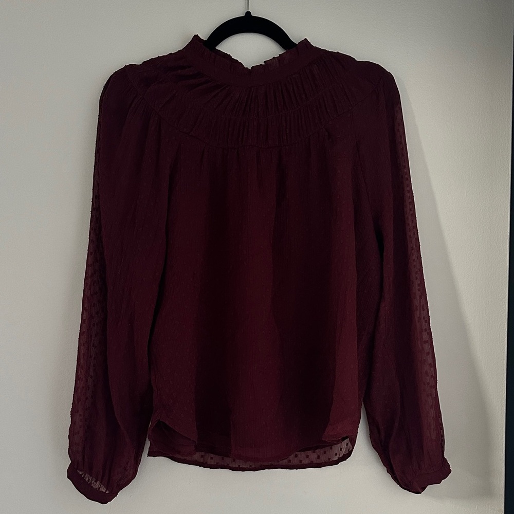 LOFT Deep Burgundy Blouse